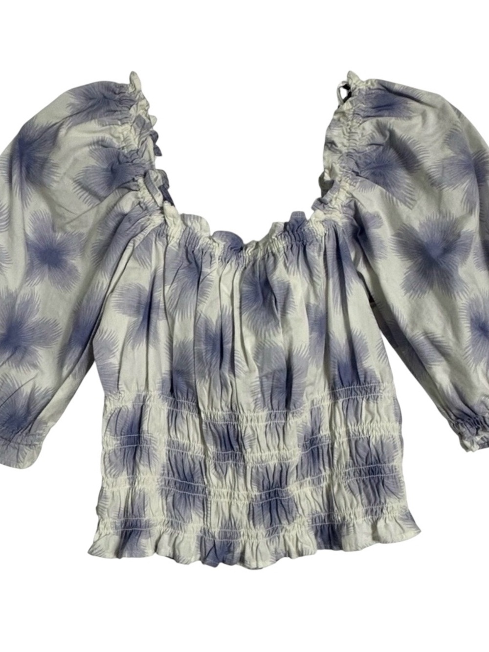 Levi's Purple Floral Puff Sleeve Blouse